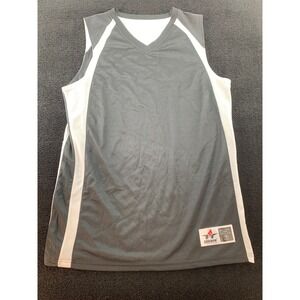 Alleson Athletic Adult M Basketball‎ Jersey Tank Black White V-Neck Sleeveless